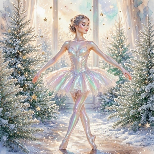 Iridescent Winter Ballerina Craft Paper