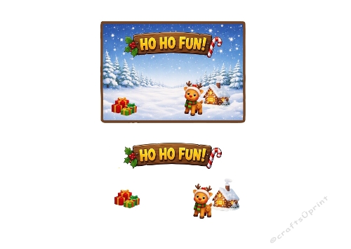 Ho Ho Fun Christmas Reindeer Card Kit