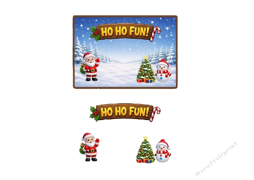 Santa Snowman Ho Ho Fun Card Kit