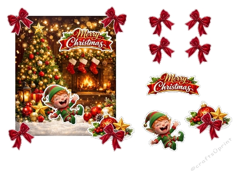 Christmas Elf 3D Decoupage Card Kit