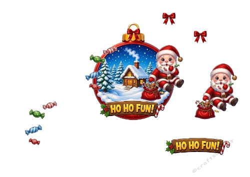 Santa Candy Bauble 3D Decoupage Kit