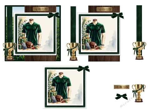 Men Rugby Jersey Christmas 3D Decoupage Kit