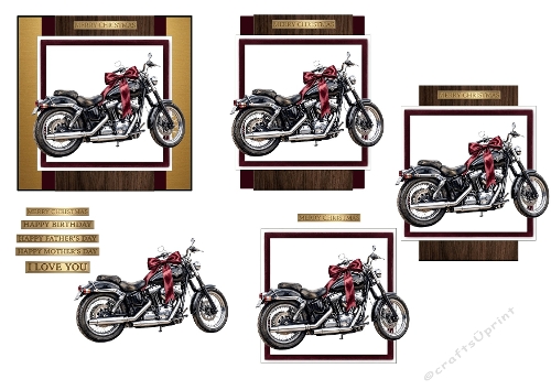 Men Motorbike Cruiser 3D Decoupage Kit
