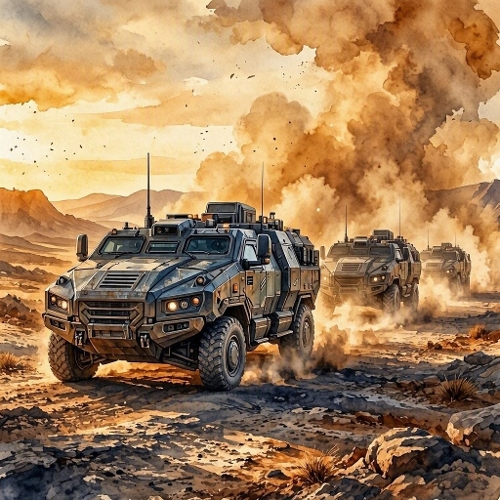 Military Armored Vehicle Desert Craft Paper