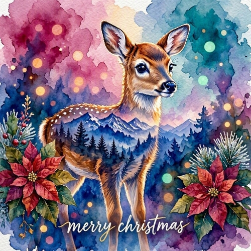 Christmas Fawn Mountain Craft Paper