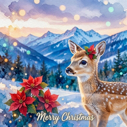 Christmas Deer Mountain Craft Paper
