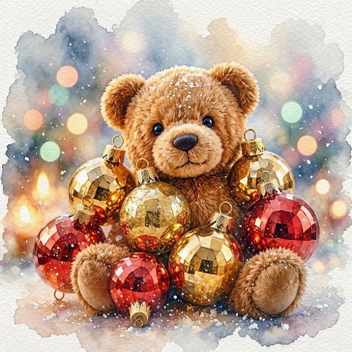 Christmas Teddy Bear Ornaments Craft Paper