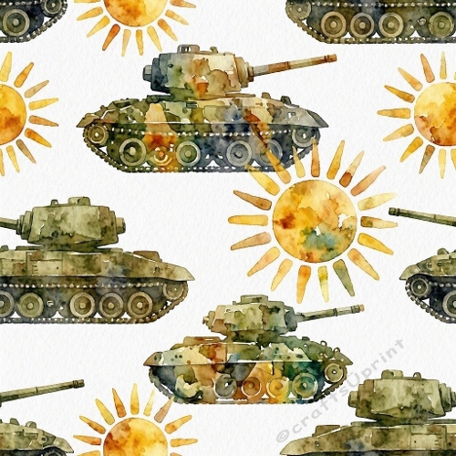 WWII Military Tank Sun Craft Paper