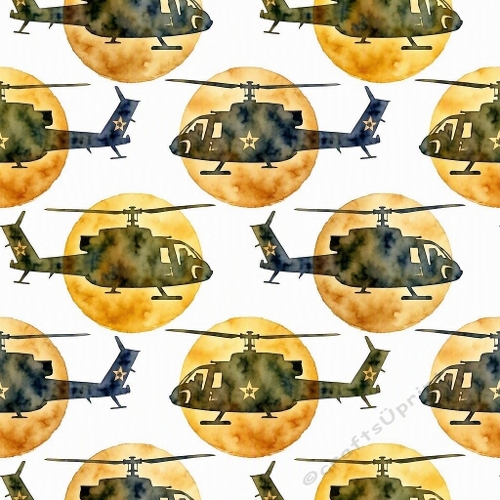 Military Helicopter Sun Craft Paper