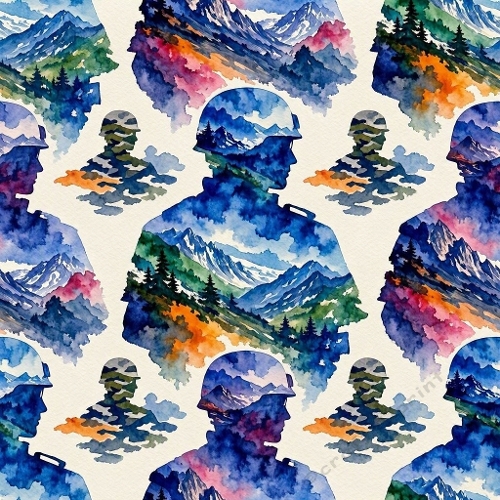 Military Soldier Mountain Craft Paper