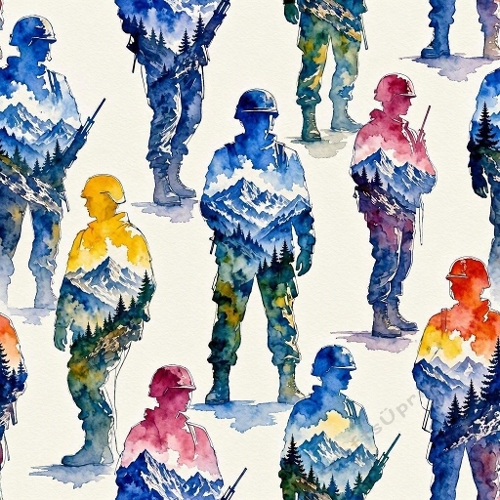 Military Soldiers Mountain Craft Paper
