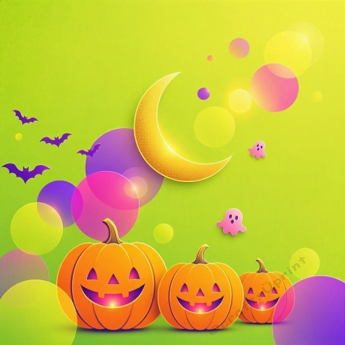 Lime Green Pumpkin Halloween Craft Paper