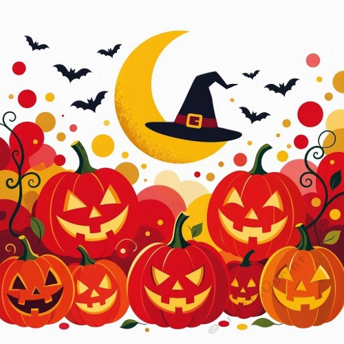 Red Pumpkin Witch Halloween Craft Paper