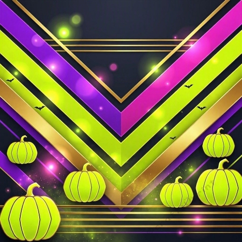 Neon Geometric Pumpkin Halloween Craft Paper