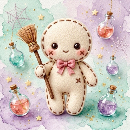 Kawaii Voodoo Witch Doll Craft Paper 