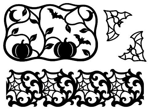 Halloween Cut Files Silhouette Paper Kit