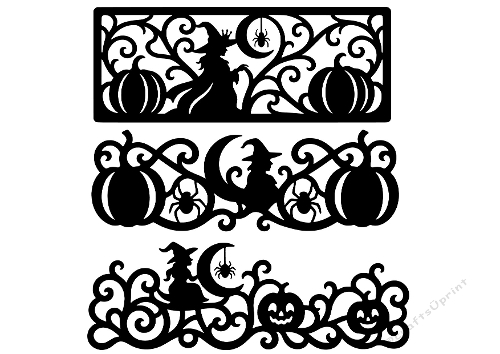 Halloween Witch Silhouette Cut Files Kit