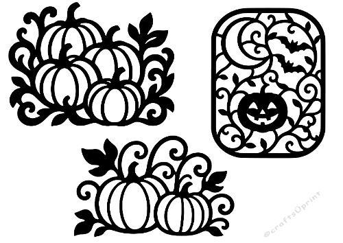 Halloween Pumpkin Silhouette Cut Files Kit