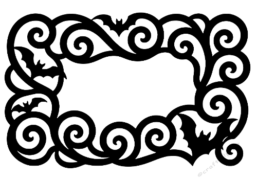 Halloween Bat Frame Silhouette Cut File Paper