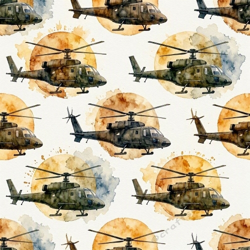 Military Helicopter Seamless Pattern Paper