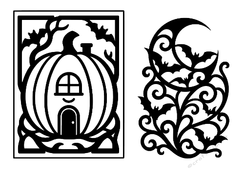 Halloween Pumpkin House Silhouette Cut Files Kit