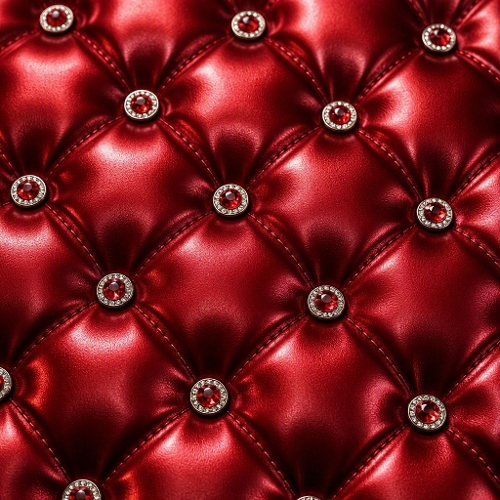 Red Metallic Tufted Leather Digital Paper