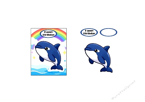 Happy Birthday Dolphin – 3D Mini Card