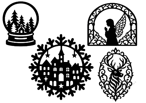 Christmas Silhouette Ornament Kit – SVG & Silhouette Cutting Files