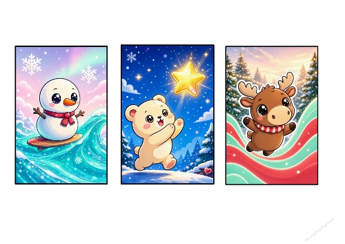 Winter Trio Backgrounds – 3 JPEG Panels