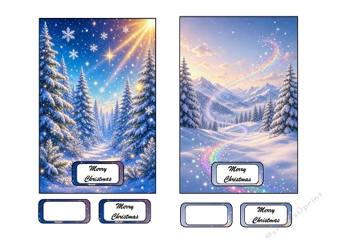Christmas Card Templates – Snowy Forest & Magical Valley (8K)