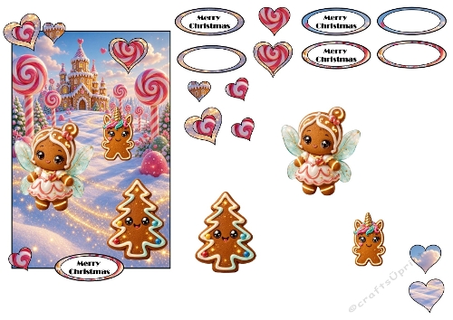 3D Gingerbread Fantasy Card – Candyland Christmas Scene