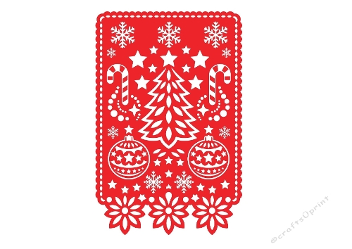 Christmas Tree Cutting File – Candy Canes, Ornaments & Snowflakes (SVG & Silhouette)