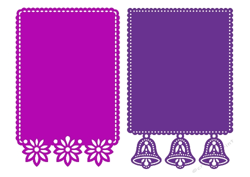 Papel Picado Cutting File – Floral & Bell Panels (SVG & Silhouette)