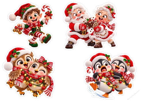 Christmas Character Kit – Elf, Santa & Mrs Claus, Owls & Penguins