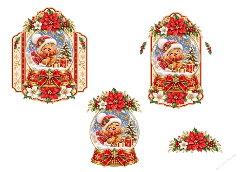 Christmas Gingerbread Snowglobe 3D Kit