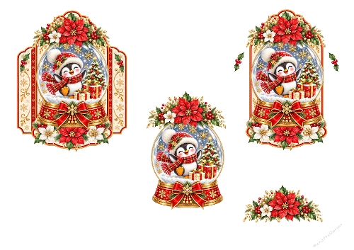 Christmas Penguin Snowglobe 3D Kit