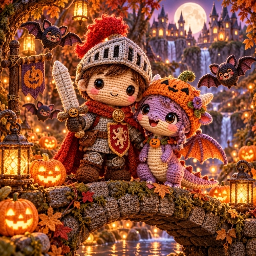 Crochet Halloween Knight Dragon 