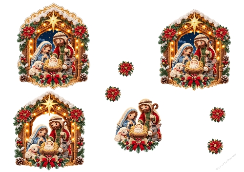Holy Night Nativity – A4 Christmas 3D Decoupage Card Kit