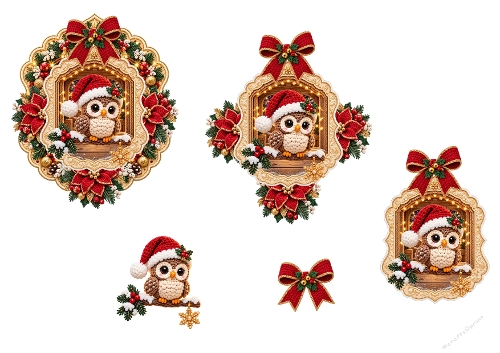 Christmas Owl Blessings – Adorable Owl 3D Decoupage Card Kit