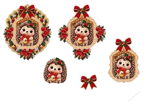 Christmas Hedgehog Hugs – Adorable Hedgehog 3D Decoupage Card Kit