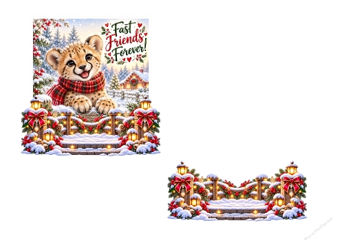 Fast Friends Forever! – Baby Cheetah Christmas 3D Card Topper Kit
