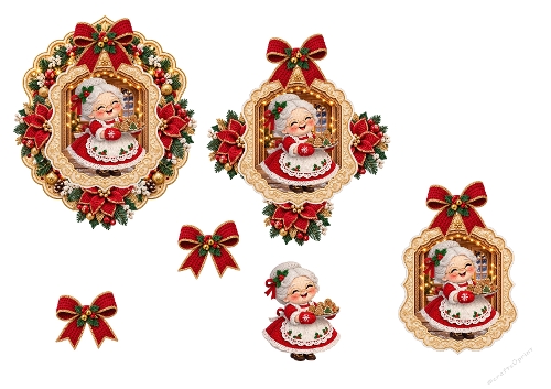 Mrs Claus Christmas Cookies 3D Decoupage Card Kit