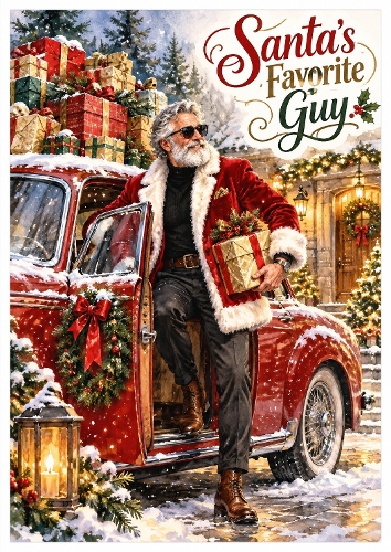 Watercolor Christmas Merry Christmas Handsome Man Illustration