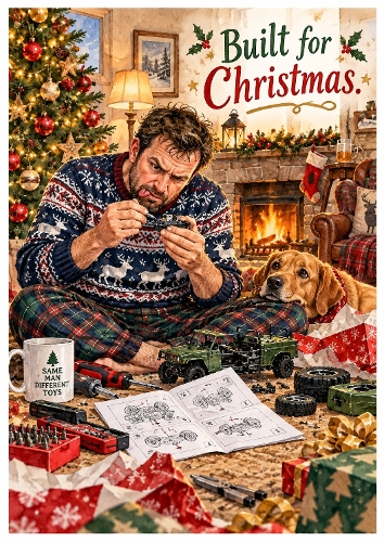 Watercolor Funny Christmas Man Built for Christmas Illustration