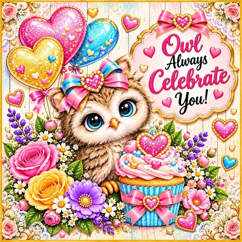 Watercolor Owl Owl Always Celebrate You Birthday Illustration