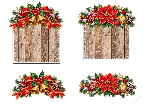 Festive Christmas Plaque Templates – A4 Cardmaking & Decoupage Sheet