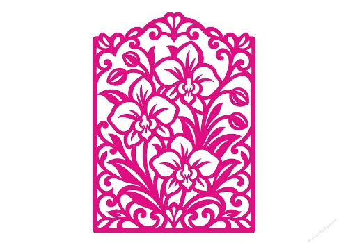 Orchid Flowers Floral Ornamental Filigree Papercut Laser Cut Template Cutting File
