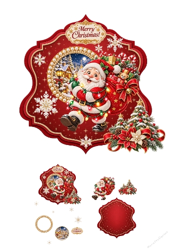 Multipage Christmas Card Kit A4 Decoupage Sheet Set JPEG