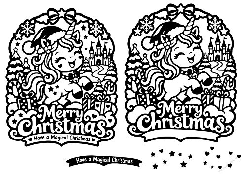 Cute Magical Unicorn Card Cut File
