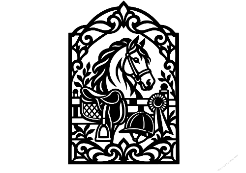 Equestrian Horse Riding Frame Card  